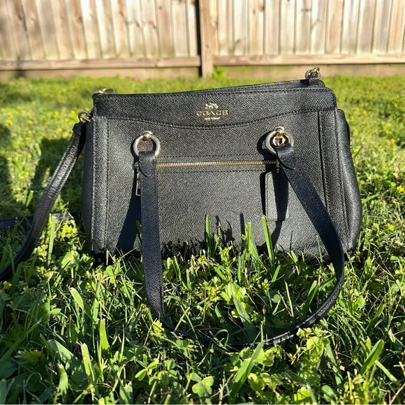 Coach Black Kailey Carryall Satchel Crossbody Bag - Picture 1 of 16